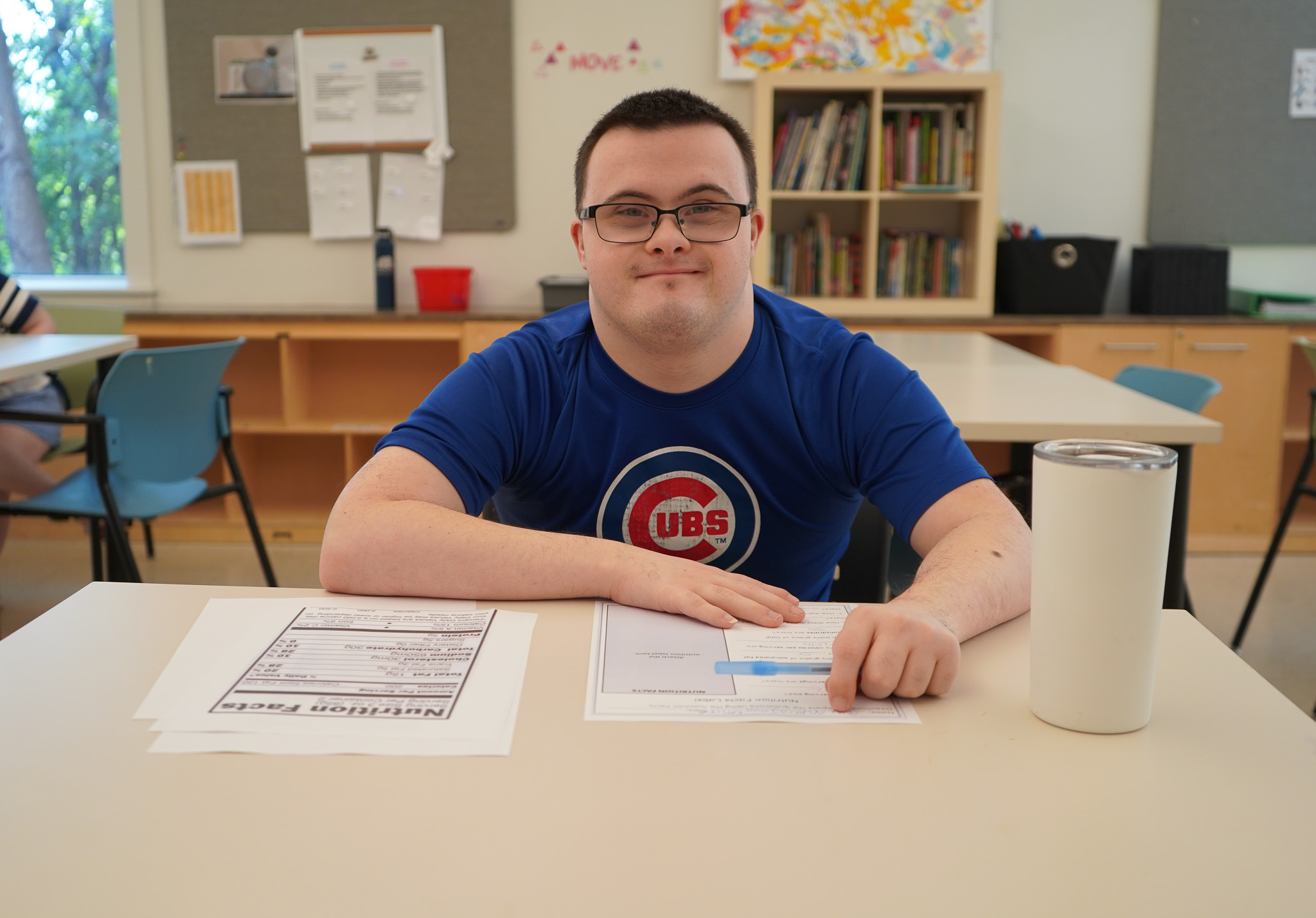 Catalyst Life Skills Program member working on a nutrition based activity.