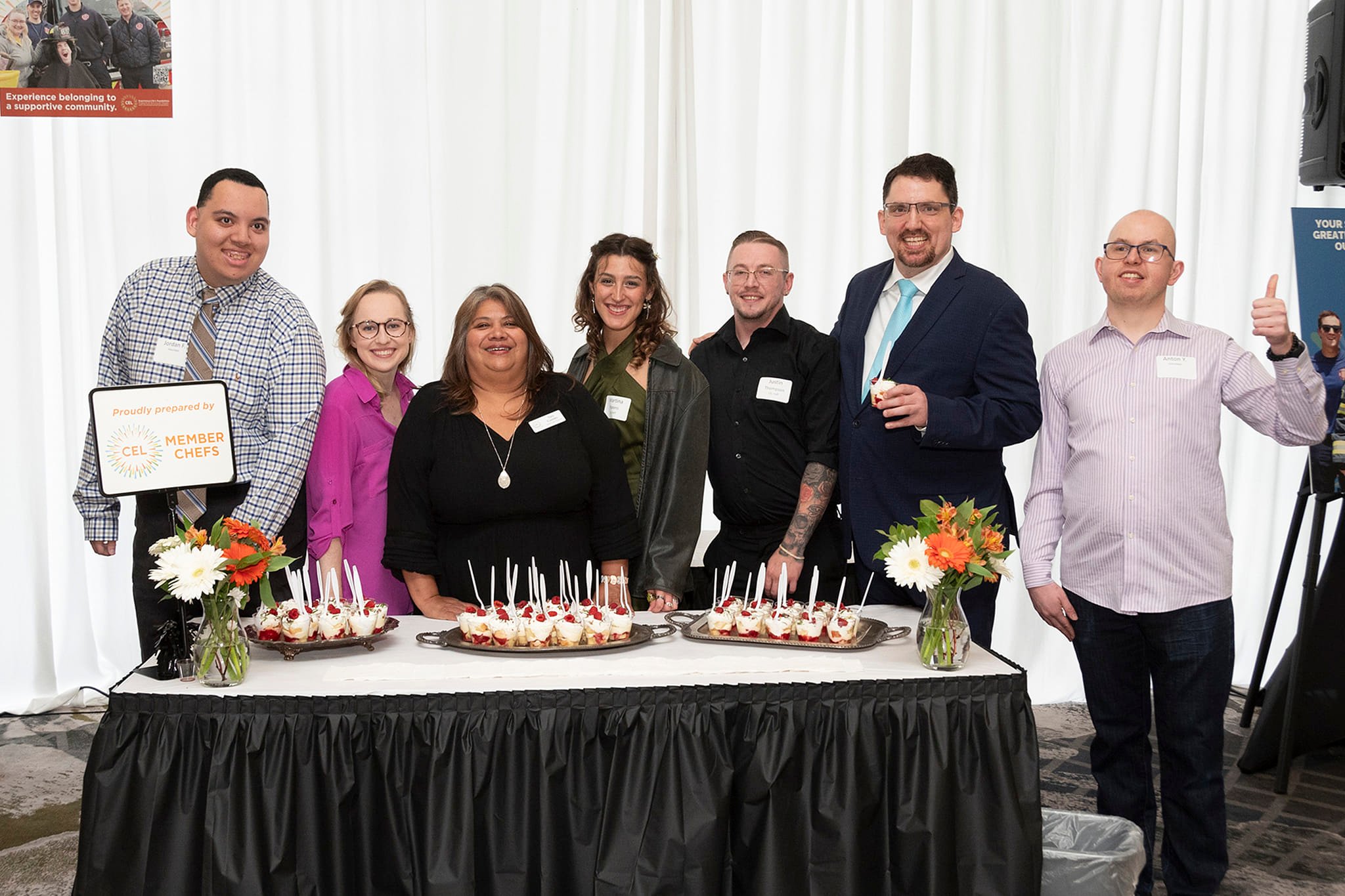 CEL members and staff posing at Chefs' Night.