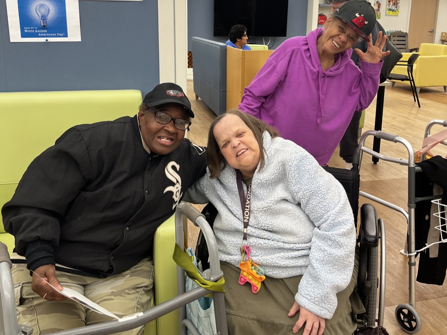 Wednesday Night Sampler members smiling in the CEL Lounge.