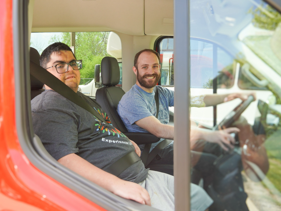 CEL member and staff in new van