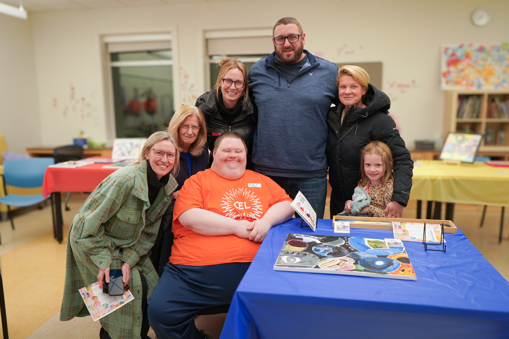 Artist and family at Artful Evening