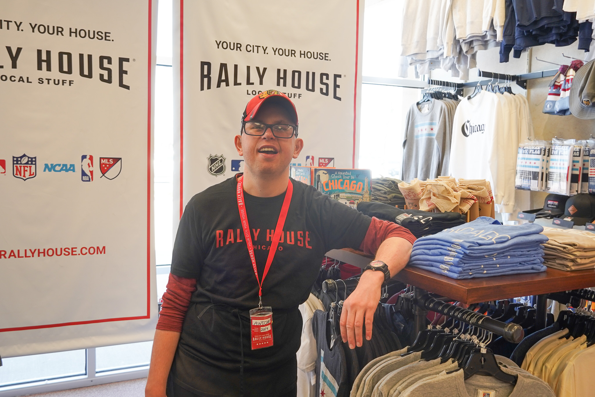 Employment Member Anton on job site at Rally House