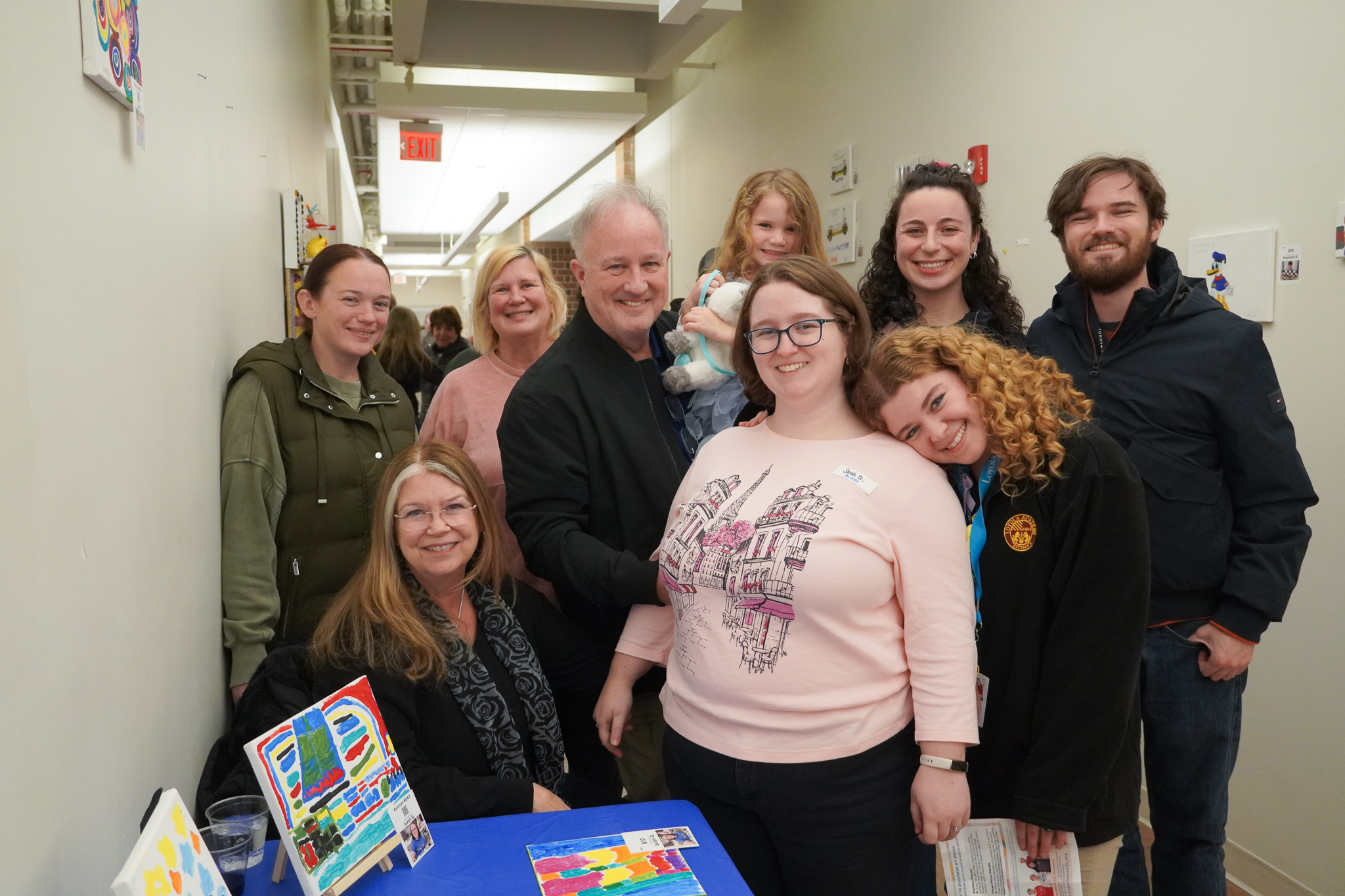 Artist and family members at Artful Evening