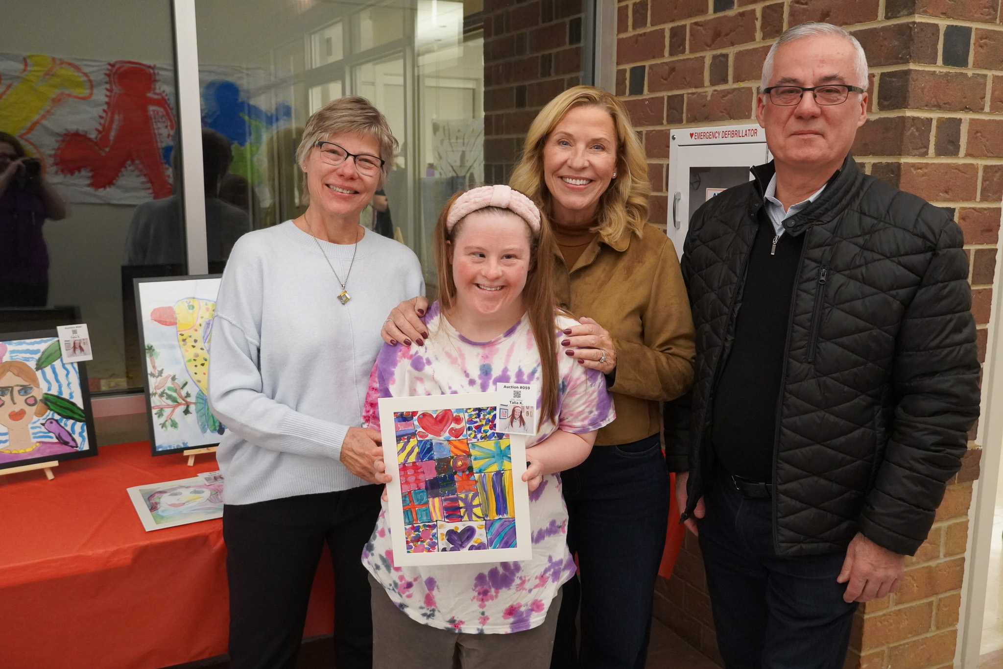 Artist with family at Artful Evening